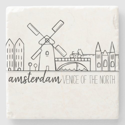 Amsterdam Skyline Stone Coaster