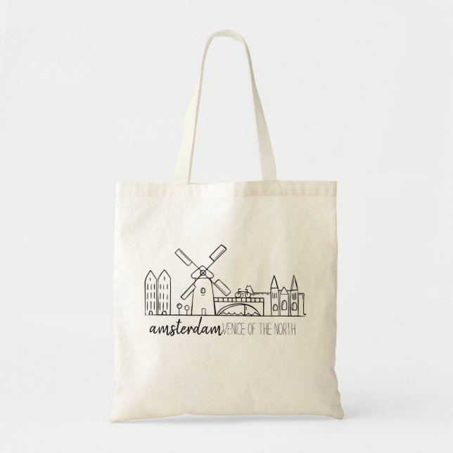 Amsterdam Skyline Tote Bag (Front)