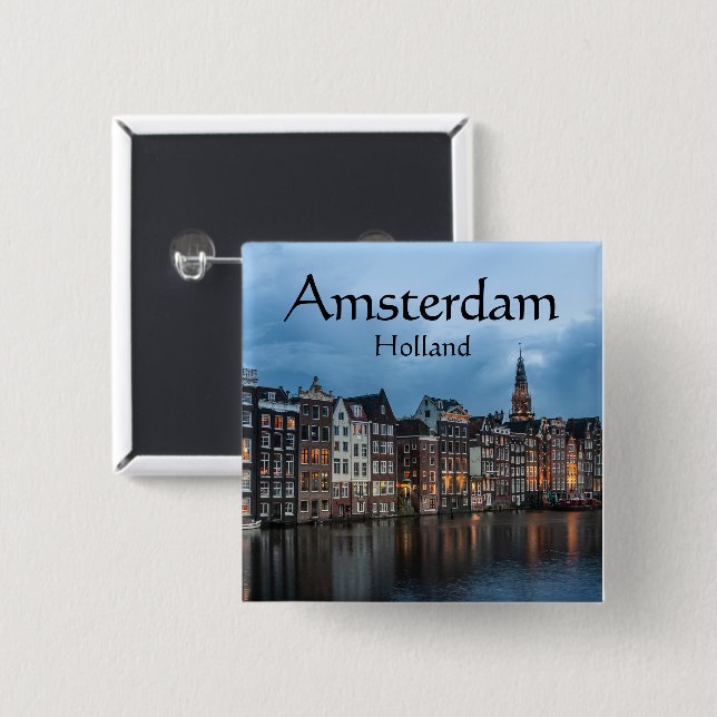 Amsterdam Souvenir Button (Front & Back)