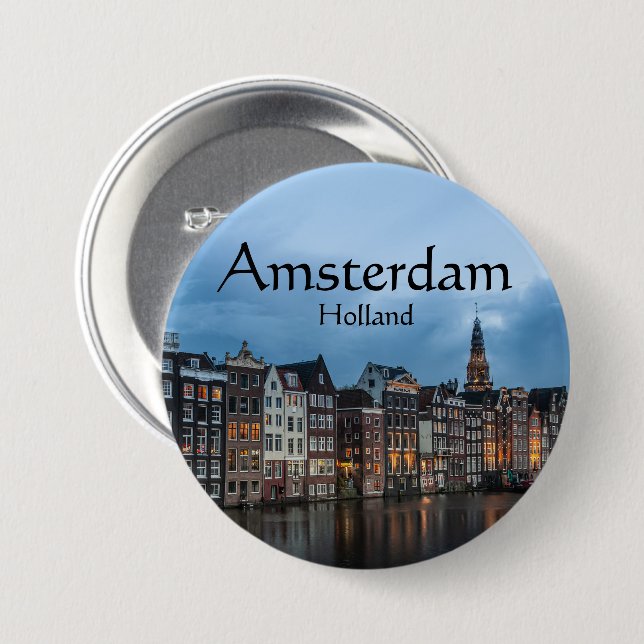 Amsterdam Souvenir Button (Front & Back)