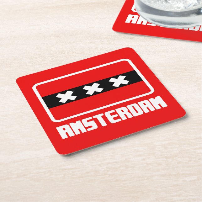 Amsterdam Square Paper Coaster (Angled)