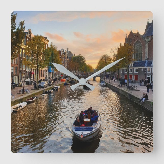 Amsterdam Square Wall Clock (Front)