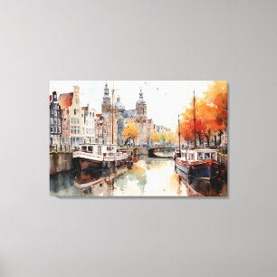 Amsterdam, Stretched Canvas Print
