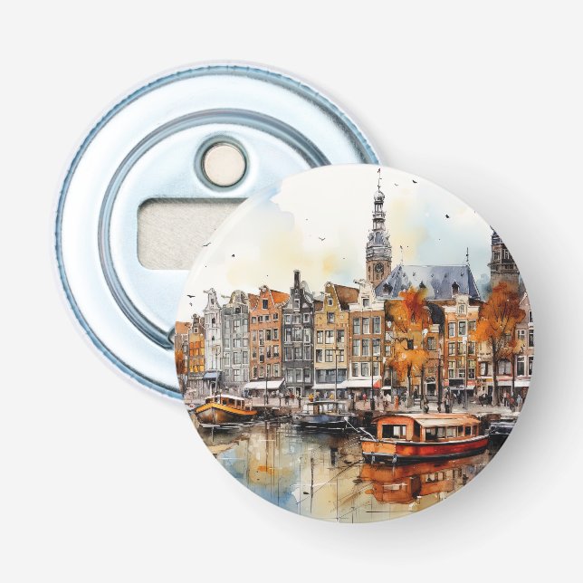 Amsterdam, Stretched Print Bottle Opener (Front)