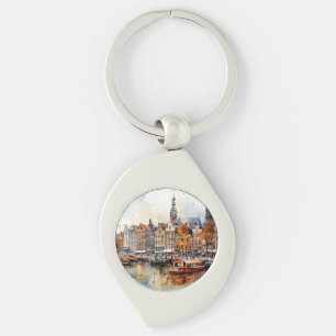 Amsterdam, Stretched Print Keychain