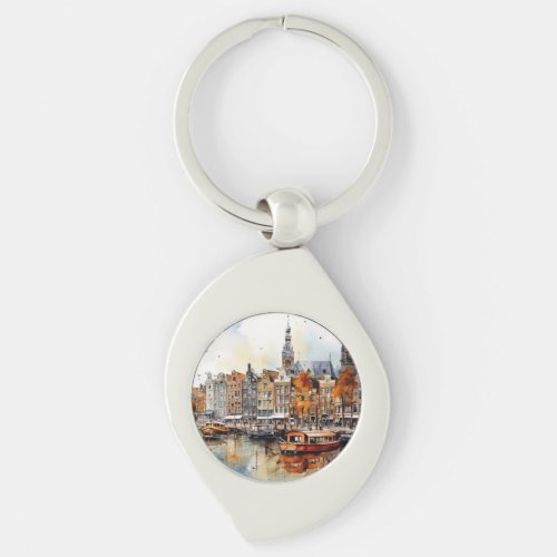 Amsterdam Stretched Print Keychain