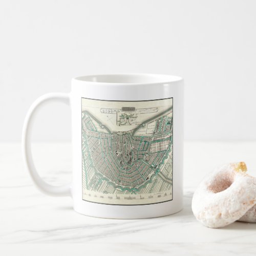 Amsterdam The Netherlands  Antique City Plan Map Coffee Mug