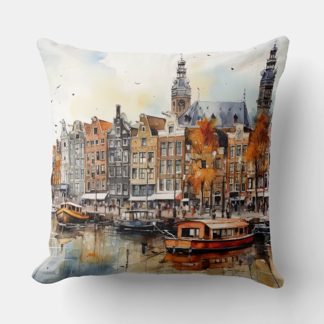 Amsterdam Throw Pillow (Front)