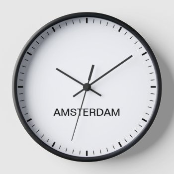Amsterdam Time Zone Newsroom Clock by inspirationzstore at Zazzle