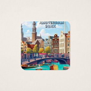 Amsterdam Travel Postcard Art, Netherlands Postcar