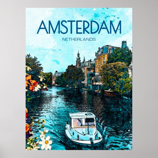 Amsterdam Travel Poster (Front)