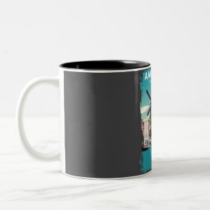 Amsterdam Travel Poster Two-Tone Coffee Mug