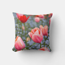 Amsterdam Tulips Floral Throw Pillow Home Decor