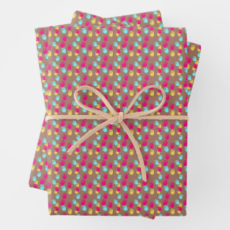 Amsterdam Tulips Mocha Mousse Ditsy Patterned Wrapping Paper Sheets