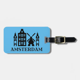 Amsterdam Vintage Decal Luggage Tag