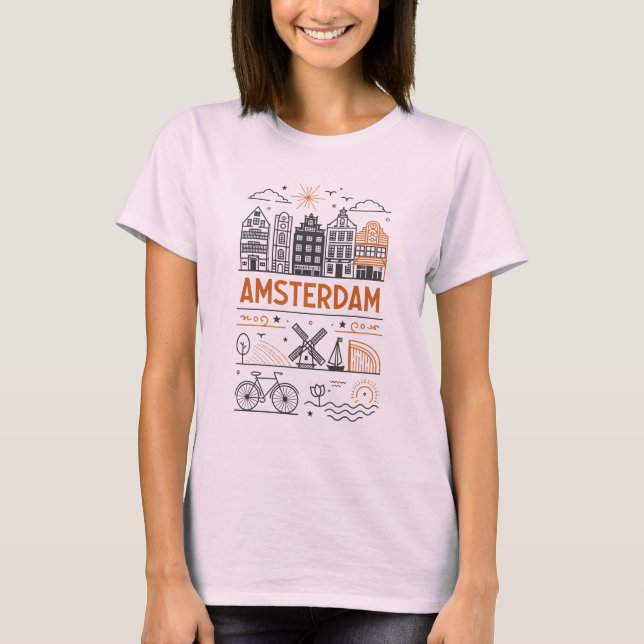 Amsterdam Vintage Graphic Women's T-Shirt (Front)