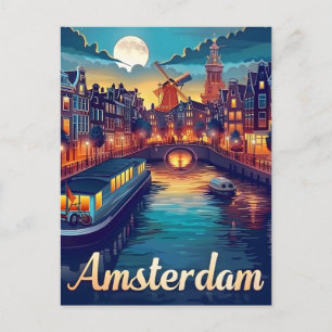 Amsterdam vintage postcard