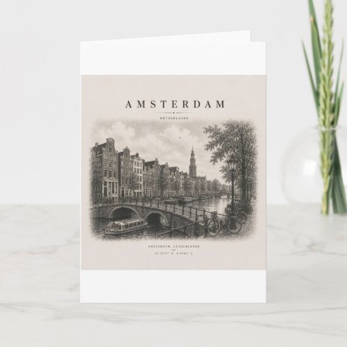 Amsterdam | Vintage Travel City Design Card