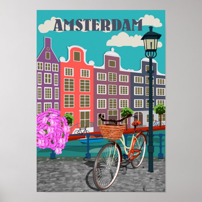 N-168 Netherlands Amsterdam Poster Vintage Travel Sence Wall Decor