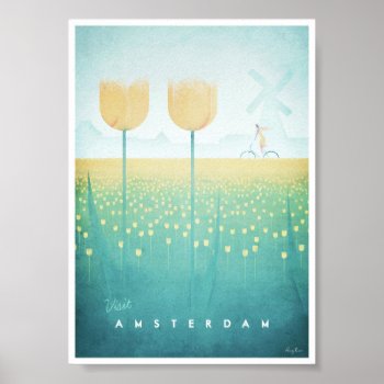 Amsterdam Vintage Travel Poster by VintagePosterCompany at Zazzle