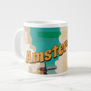 Amsterdam Vintage Travel Poster Giant Coffee Mug