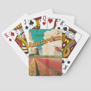 Amsterdam Vintage Travel Poster Poker Cards