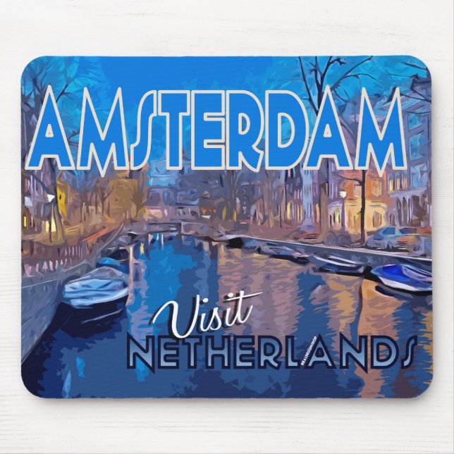 Amsterdam, Visit Netherlands Mouse Pad (Front)