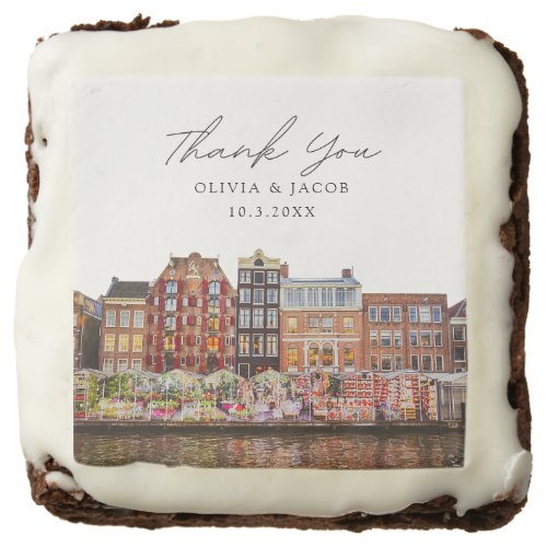 Amsterdam Wedding Favor Dozen Brownies