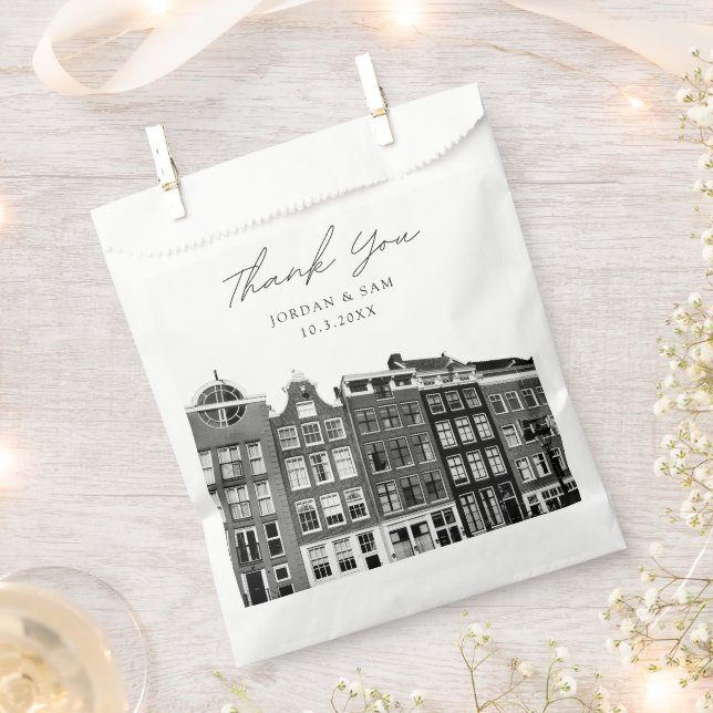Amsterdam Wedding Personalized Photo Favor Bag (Clipped)