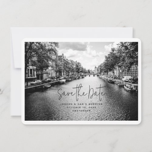 Amsterdam Wedding Photo Save the Date Invitation