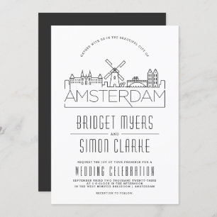 Amsterdam Wedding Skyline Invitation