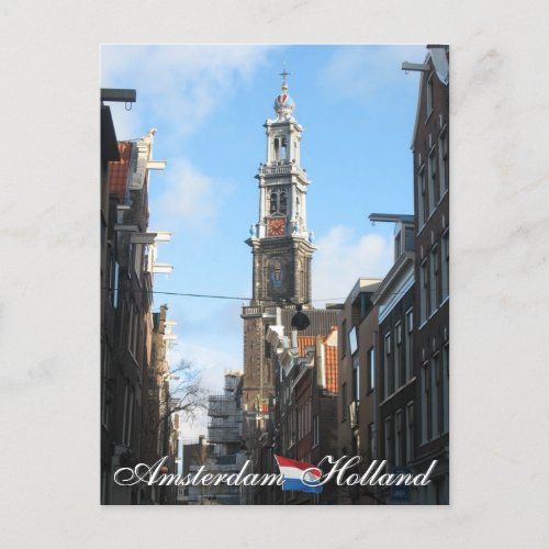 Amsterdam Westerkerk Western Church Holland Postcard