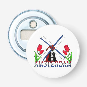 Amsterdam Windmill And Tulips Netherlands Opener