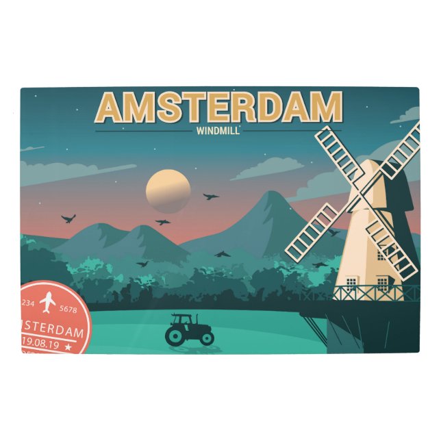 Amsterdam Windmill Metal Print (Front)
