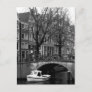 Amsterdam Winter Canal Boat Scene Postcard