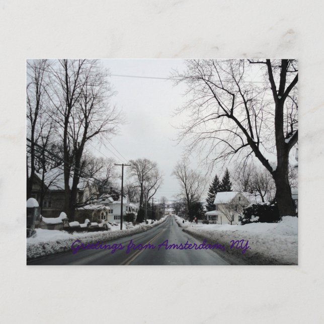 Amsterdam with a little snow postcard (Front)