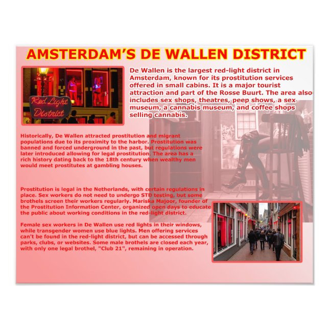 Amsterdam's De Wallen District Photo Print (Front)