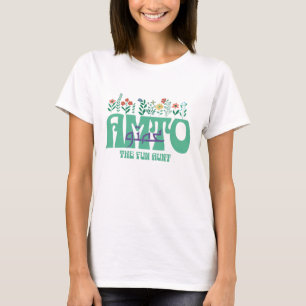 Amto The Fun Aunt Floral Arabic Calligraphy T-Shirt