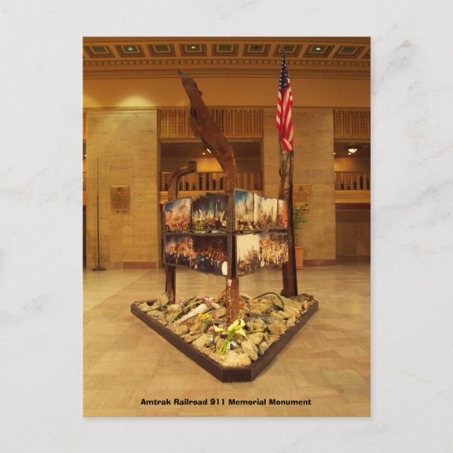 Amtrak Railroad 911 Memorial Monument Postcard (Front)