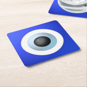 Amulet To Ward Off The Evil Eye Square Paper Coaster by sumwoman at Zazzle