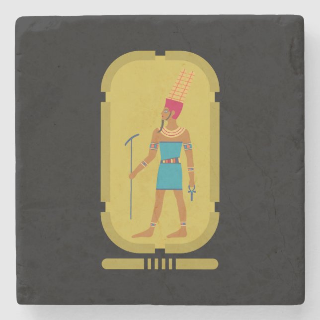 Amun God Of The Air Stone Coaster (Front)
