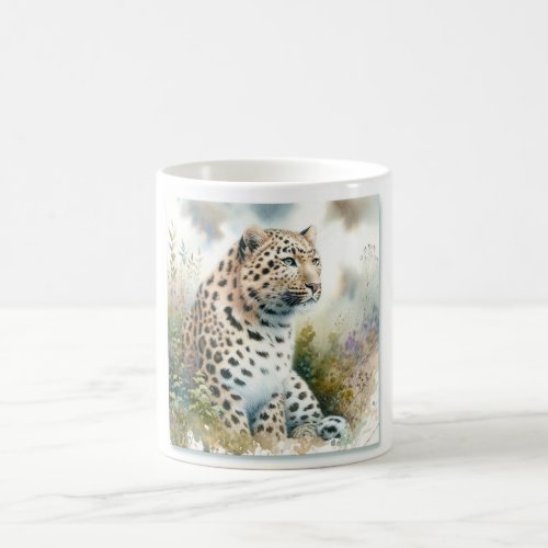 Amur Leopard in Watercolor REF30 _ Watercolor Coffee Mug