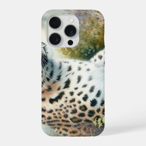 Amur Leopard in Watercolor REF30 _ Watercolor iPhone 15 Pro Case