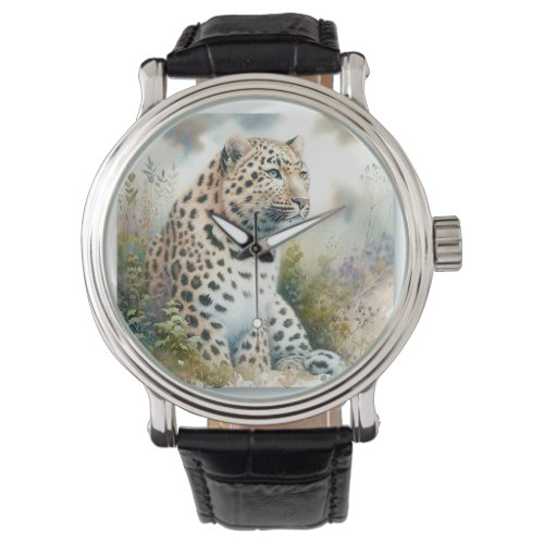 Amur Leopard in Watercolor REF30 _ Watercolor Watch