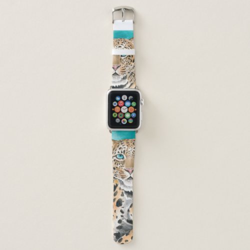 Amur Leopard Watercolor Art Apple Watch Band