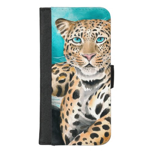 Amur Leopard Watercolor Art iPhone 87 Plus Wallet Case