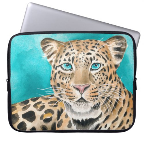 Amur Leopard Watercolor Art Laptop Sleeve