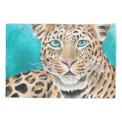 Amur Leopard Watercolor Art Pillow Case