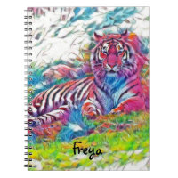 Amur Tiger in pink Spiral notebook