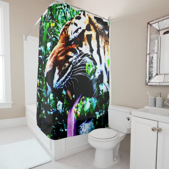 Amur Tiger sccna Shower Curtain (In Situ)